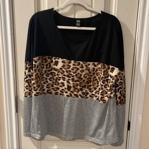 Shein color block shirt